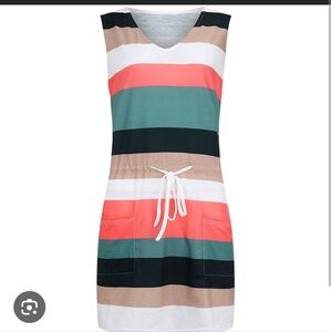 Striped Sleeveless Dress with Pockets